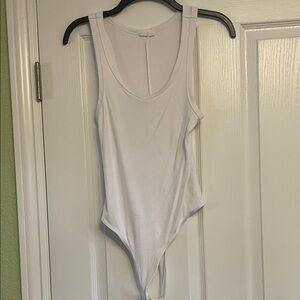 White Ribbed Bodysuit L